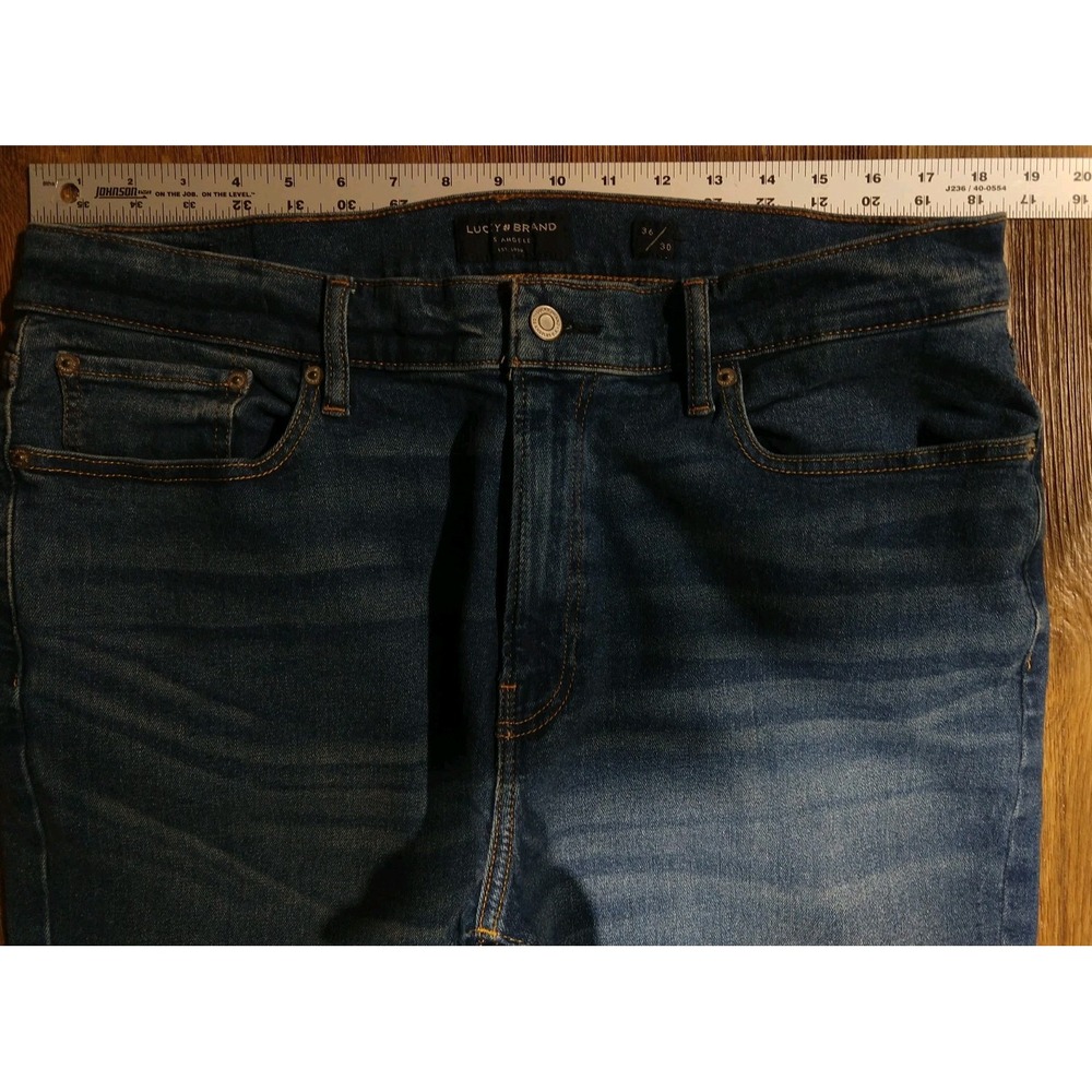 Lucky Brand‎ 410 Athletic Slim Distressed Dark Wash Denim Jeans Men's Size 36x30